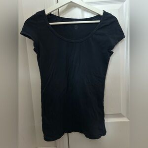 Brandy Melville Navy Scoop Neck Short Sleeve Tee